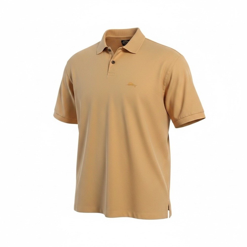 Vintage Tommy Bahama Men's XL Orange Pique Polo Shirt 100% Cotton Marlin Logo